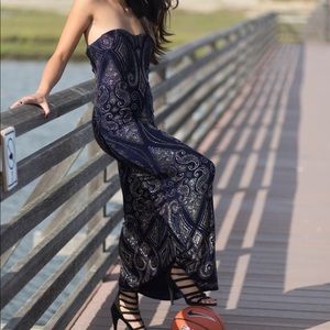 Windsor Midnight Blue, Gold Sequin Gown